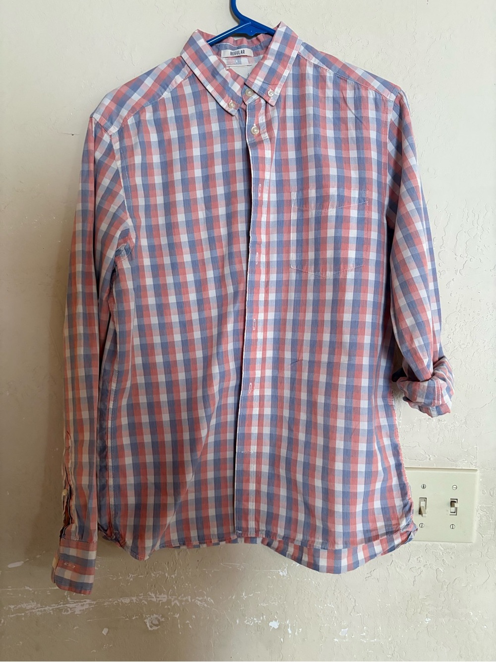 OshKosh B'gosh Pink & Blue Plaid Long-Sleeve Button-Down Shirt
